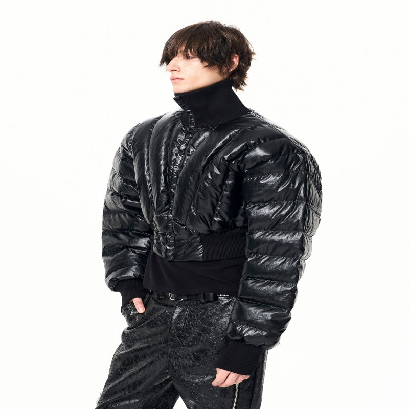 Men's Jacket – Collared, Bright Black