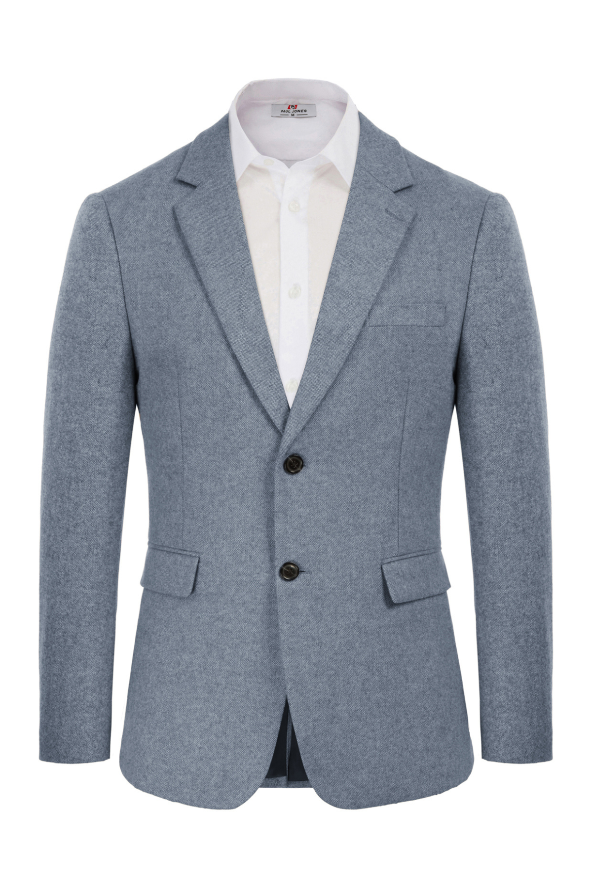 Men's Wool Blend Blazer with Lapel Collar