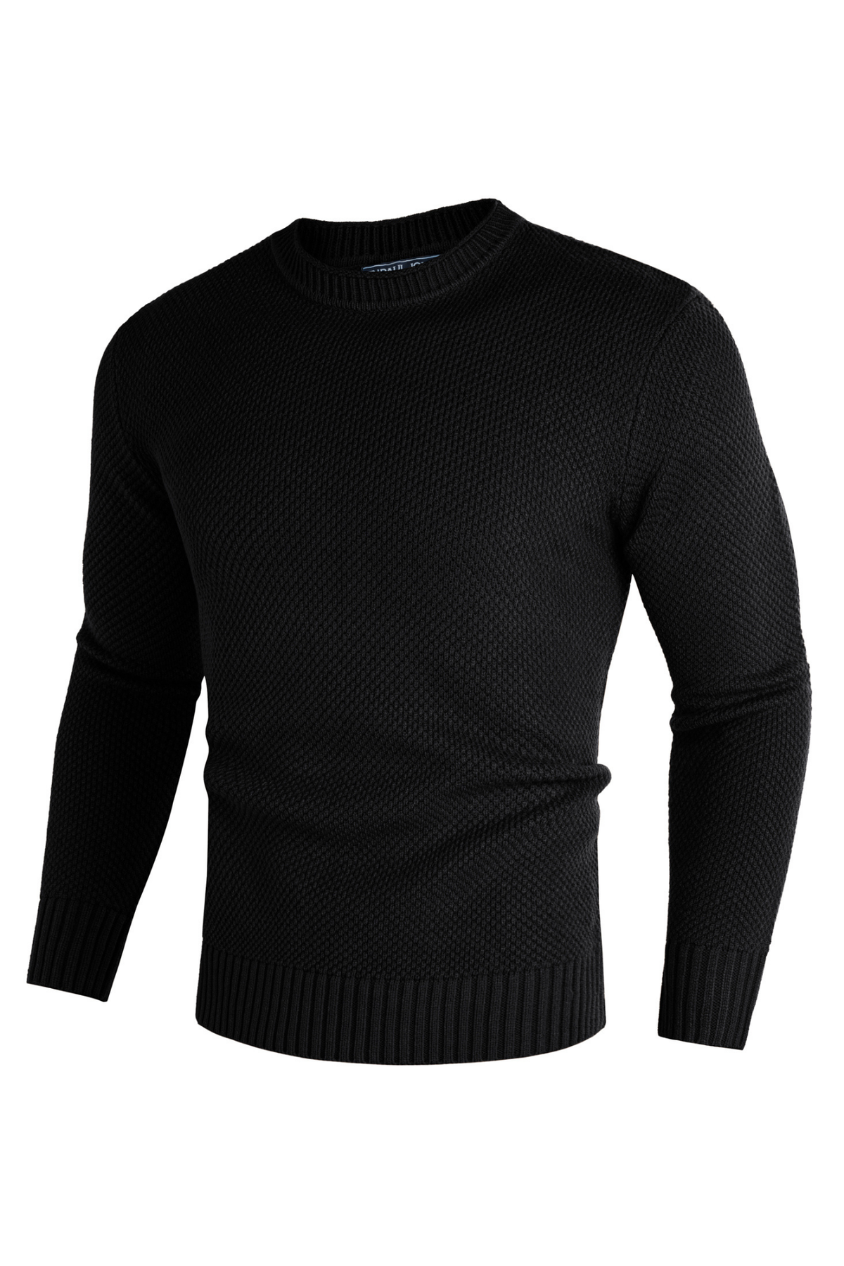 Men's Long Sleeve Ribbed Knit Crew Neck Sweater – Textured