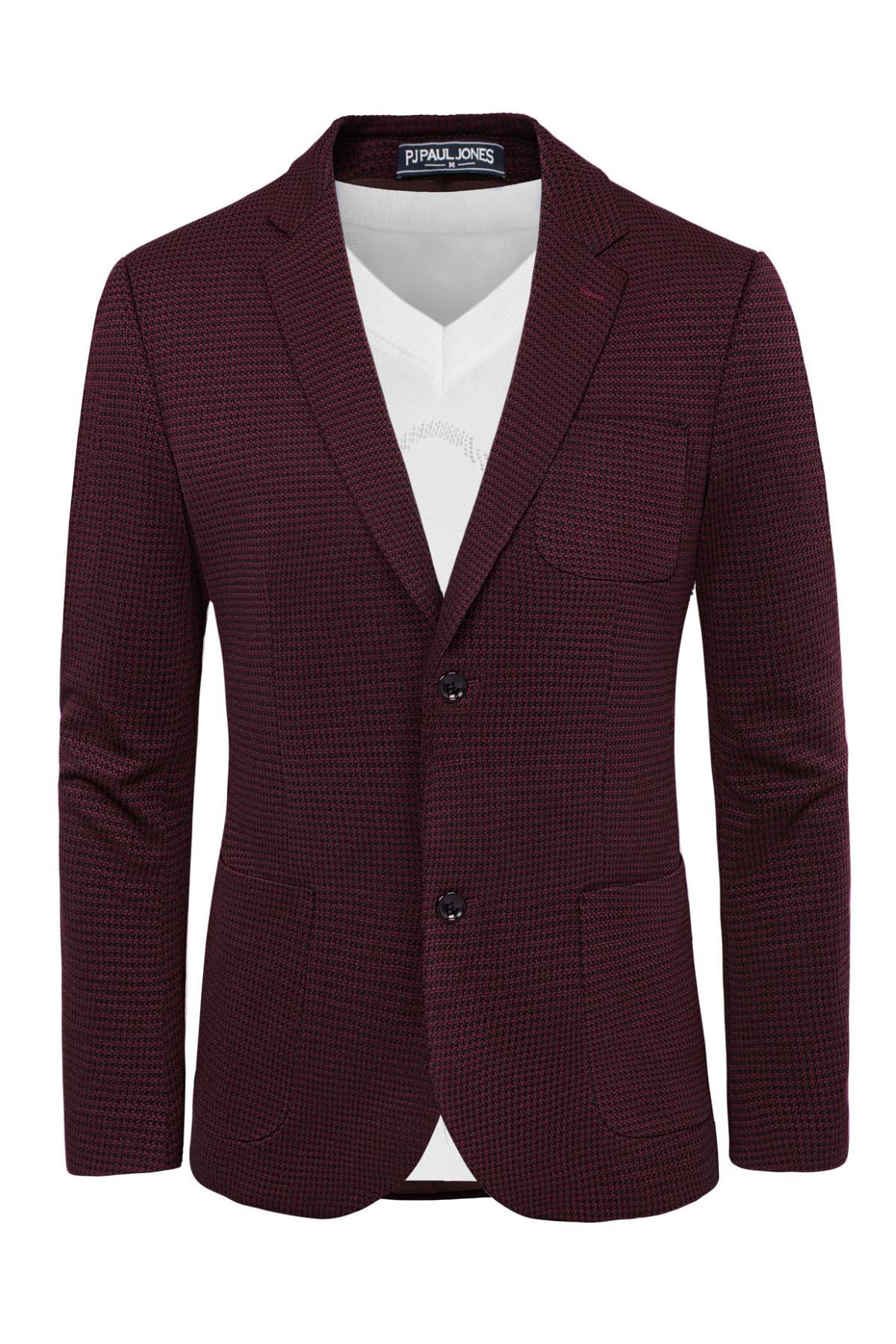 Men's Lightweight Knit Blazer – Wine Red, Black, Navy Blue, Dark Gray