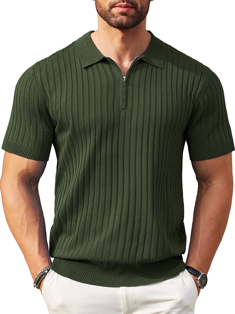 Men's Casual Ribbed Knit Sweater