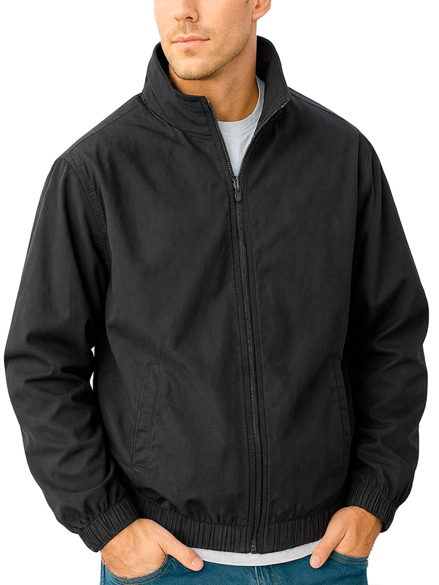 Men's Zip-Up Windbreaker Jacket – Black, Gray, Navy, Olive