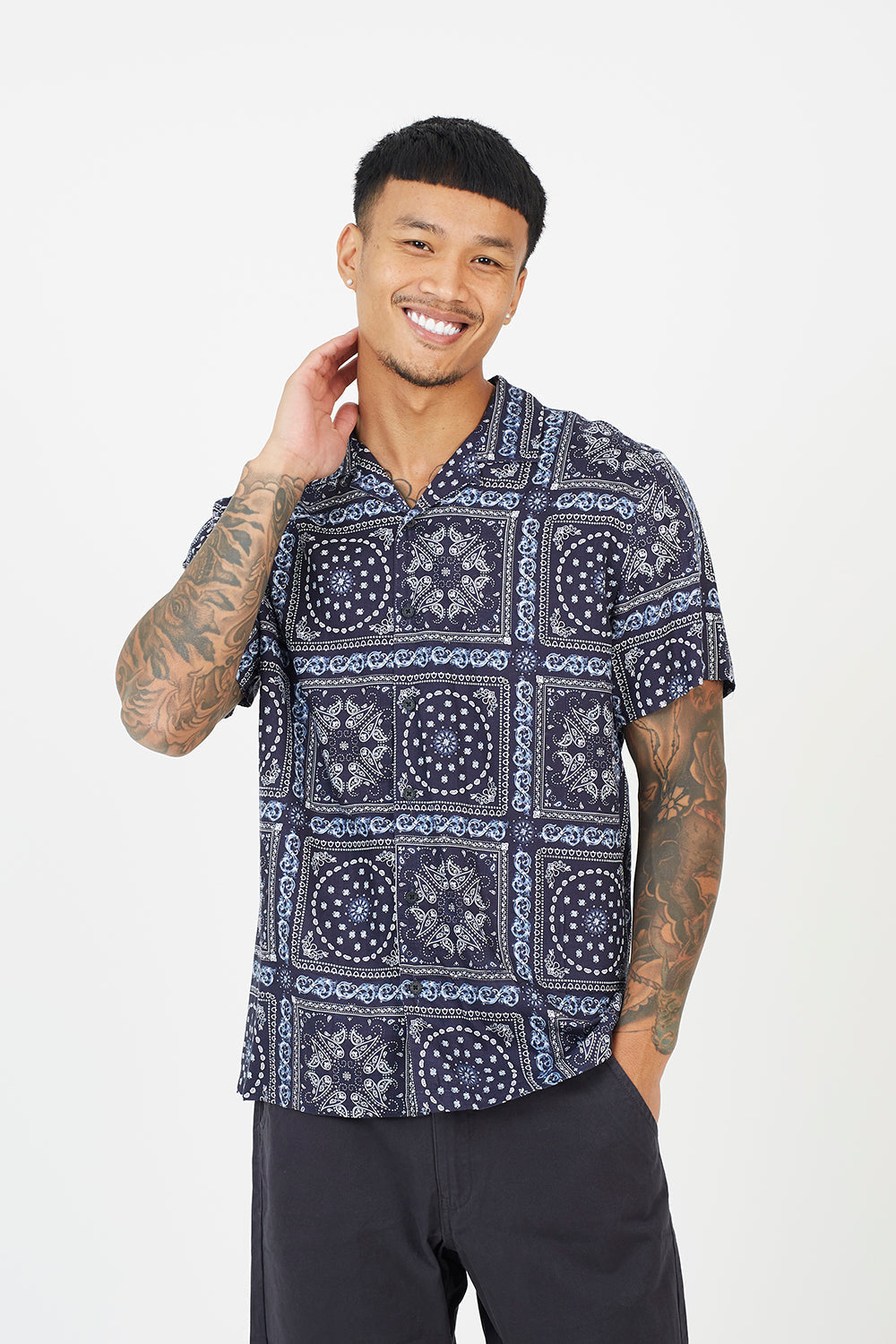 Men's Shirt with Camp Collar