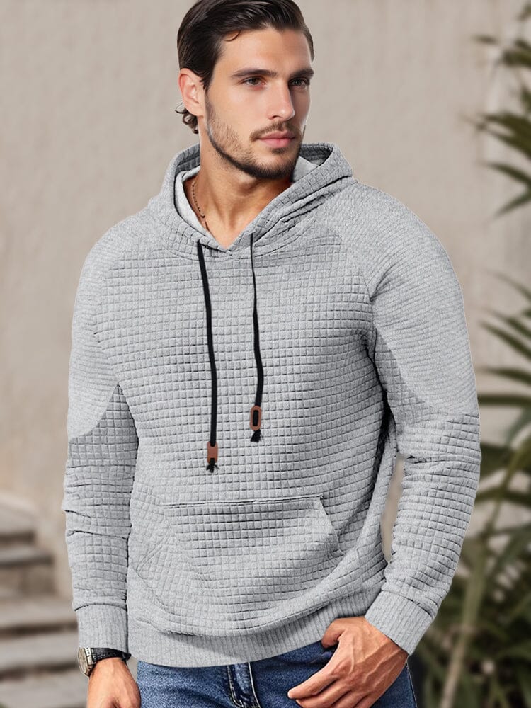 Men's Waffle Knit Cotton Blend Hoodie – Relaxed Fit