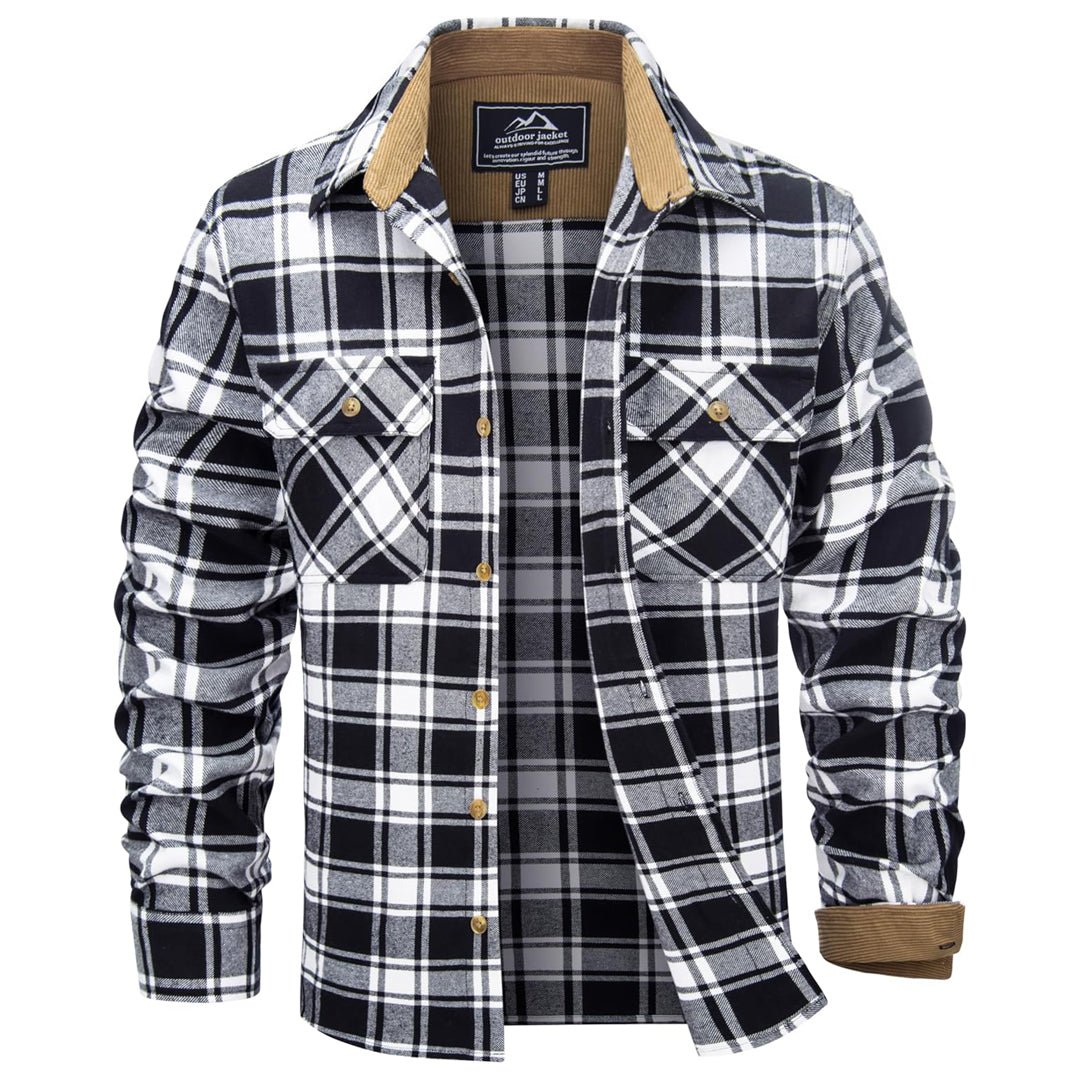 Men's Vintage-Style Casual Plaid Flannel Shirt