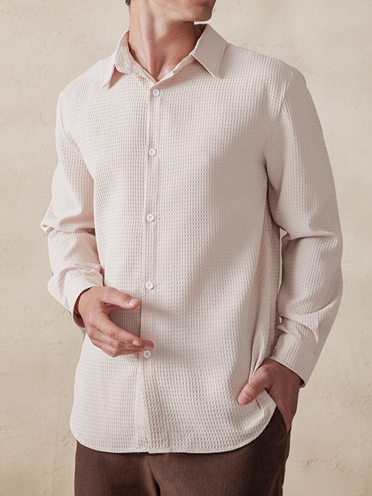 Men's Waffle Knit Casual Shirt – detail