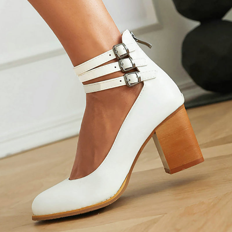 Noor | Heels For Women | Ankle Strap Block Heel