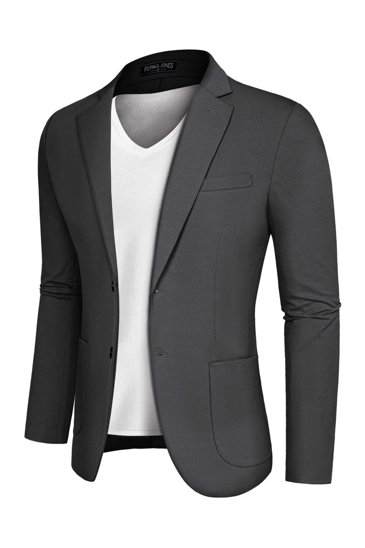 Men's Knit Sport Coat Business Casual Blazer – Dark Gray