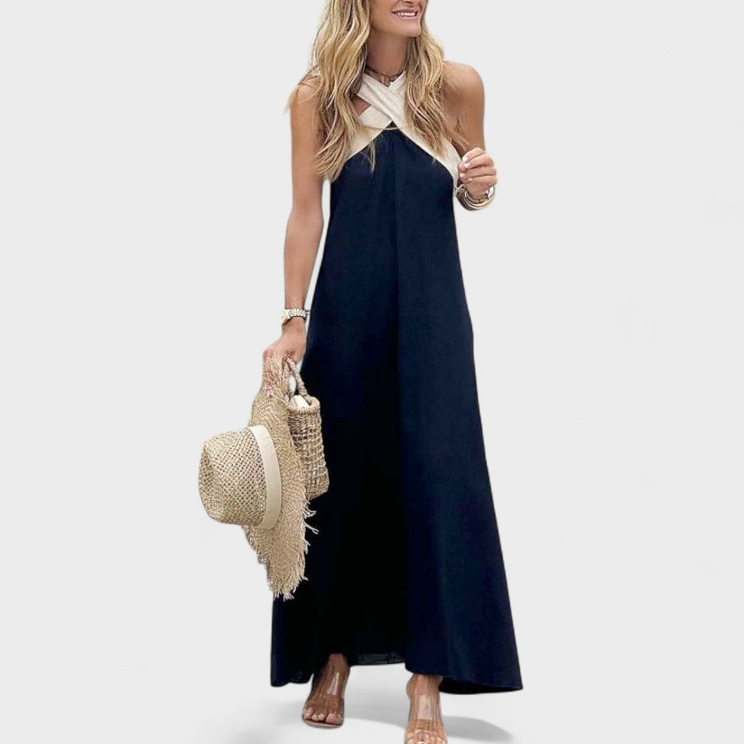Sana | Women’s Dress | Cross Strap Maxi Sleeveless
