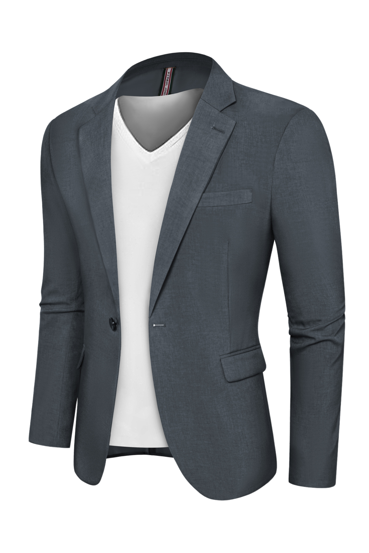 Men's V-Neck Notch Lapel Casual Blazer – Dark Gray