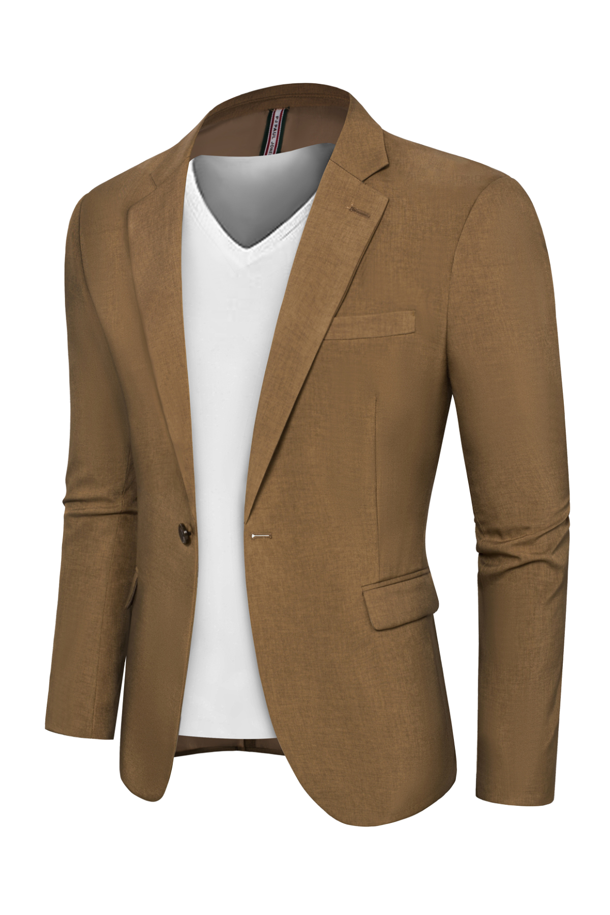 Men's V-Neck Notch Lapel Casual Blazer – Coffee