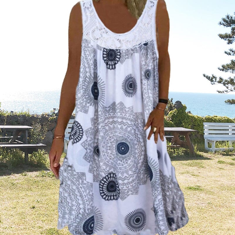 Autumn | Women's Summer Dress | Geometric Print Style Midi