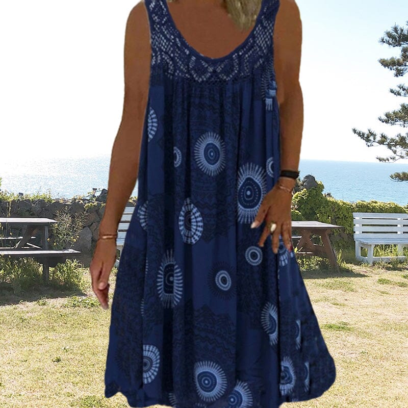 Autumn | Women's Summer Dress | Geometric Print Style Midi