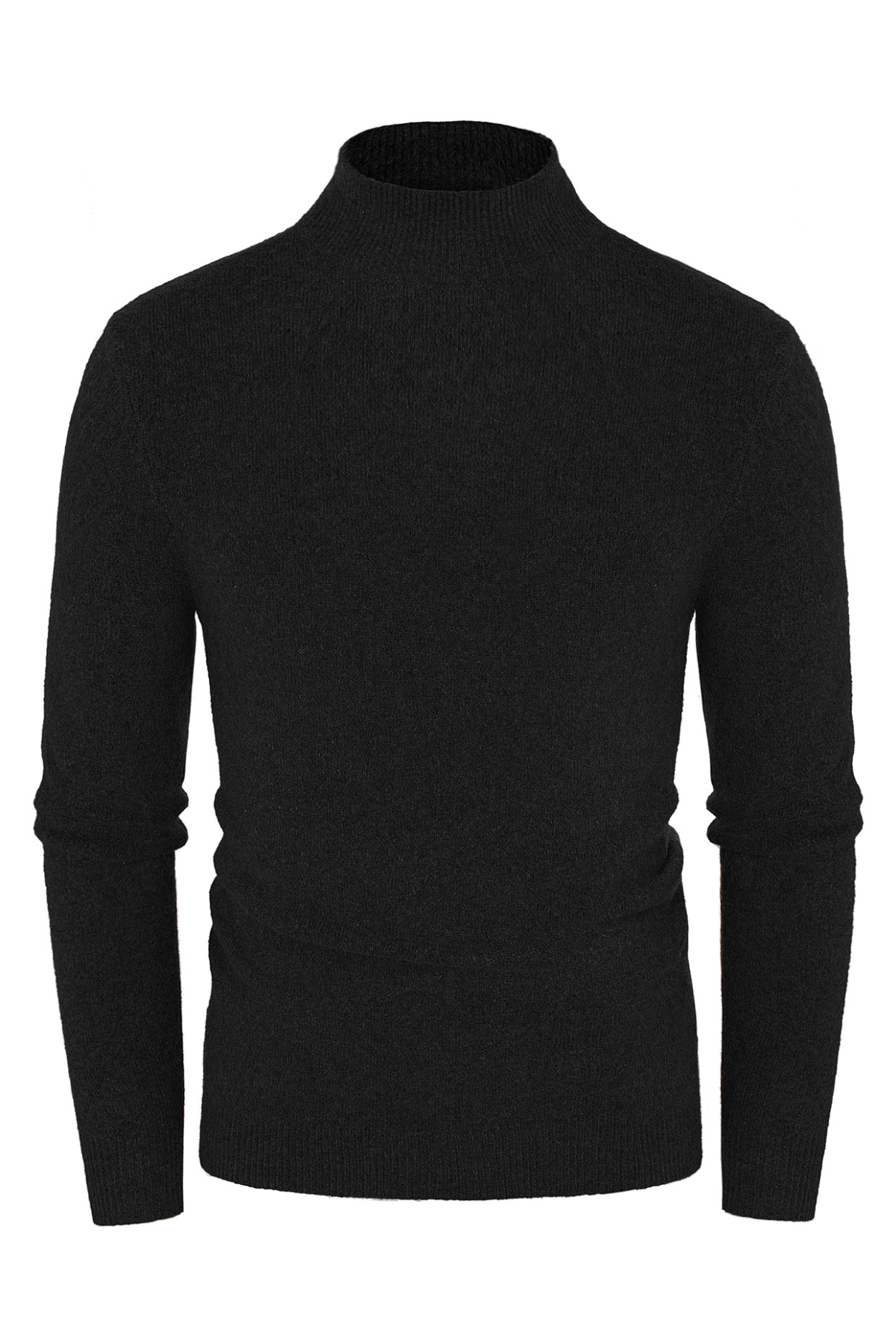 Men's Casual Turtleneck Sweater – Black