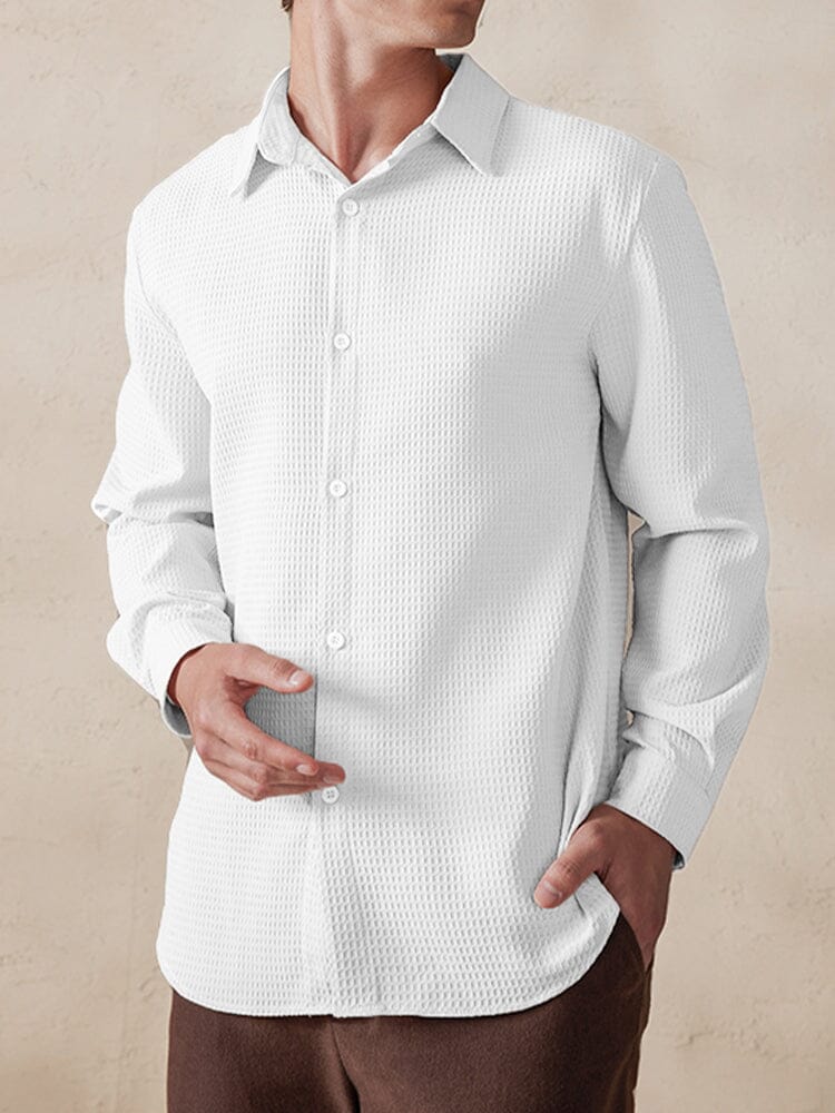 Men's Waffle Knit Casual Shirt – detail