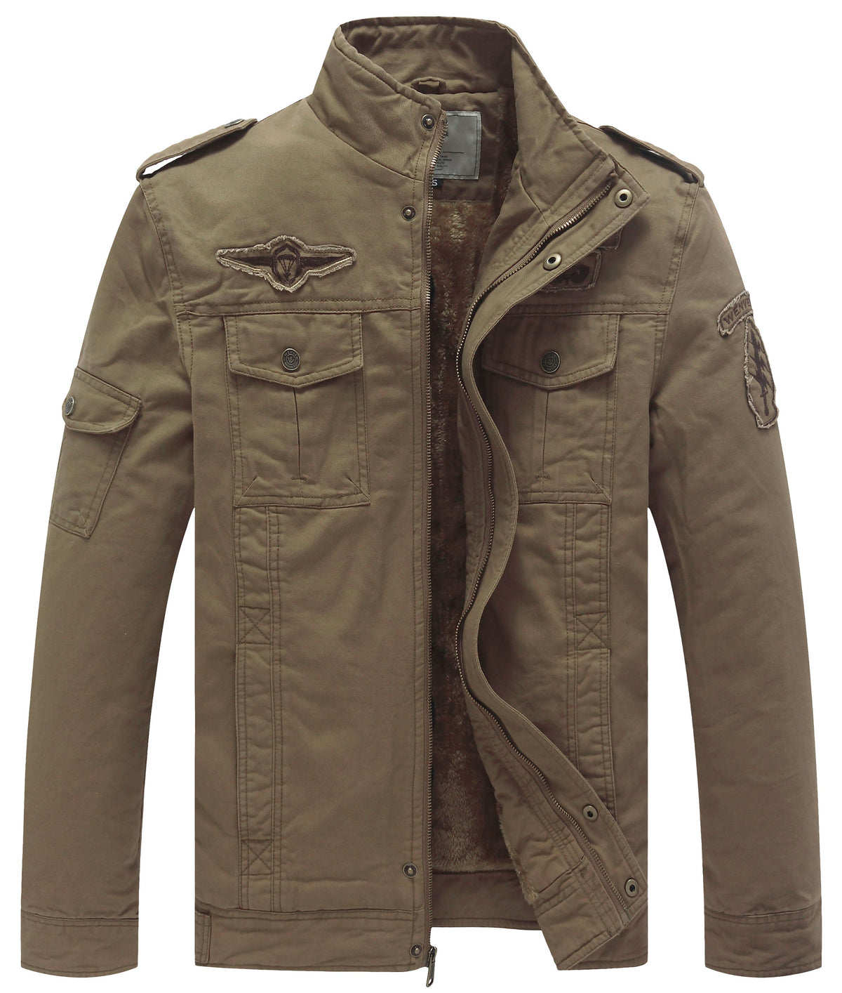 Men's Fleece Quilted Jacket – Khaki
