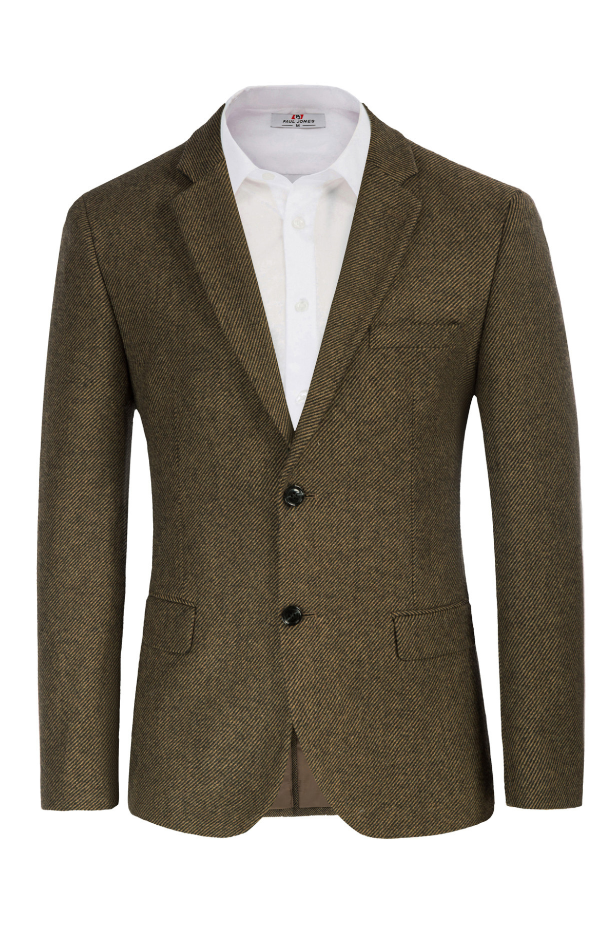 Men's Wool Blend Notch Lapel Long Sleeve Casual Blazer – detail