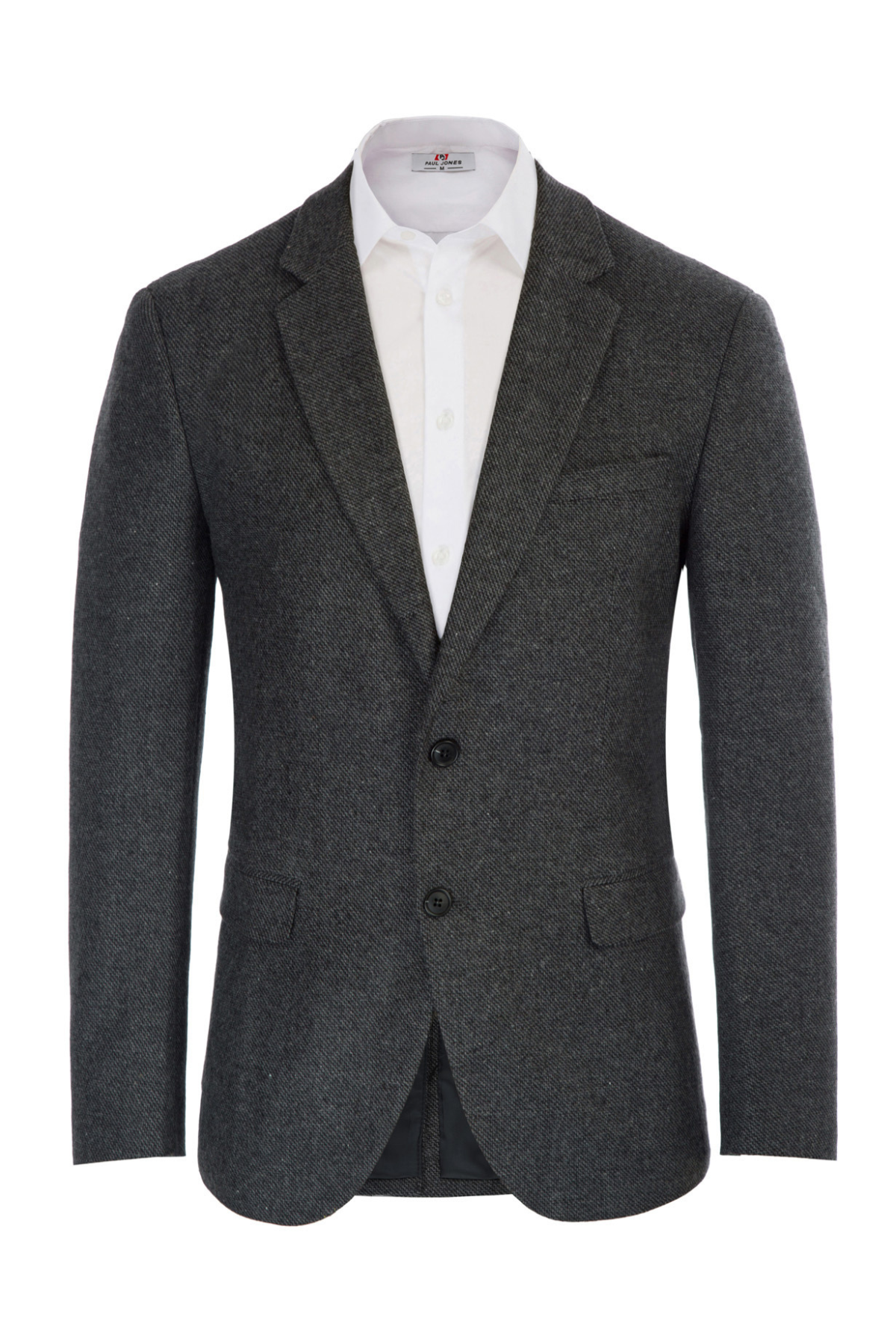 Men's Houndstooth Notch Lapel Casual Blazer – Dark Gray