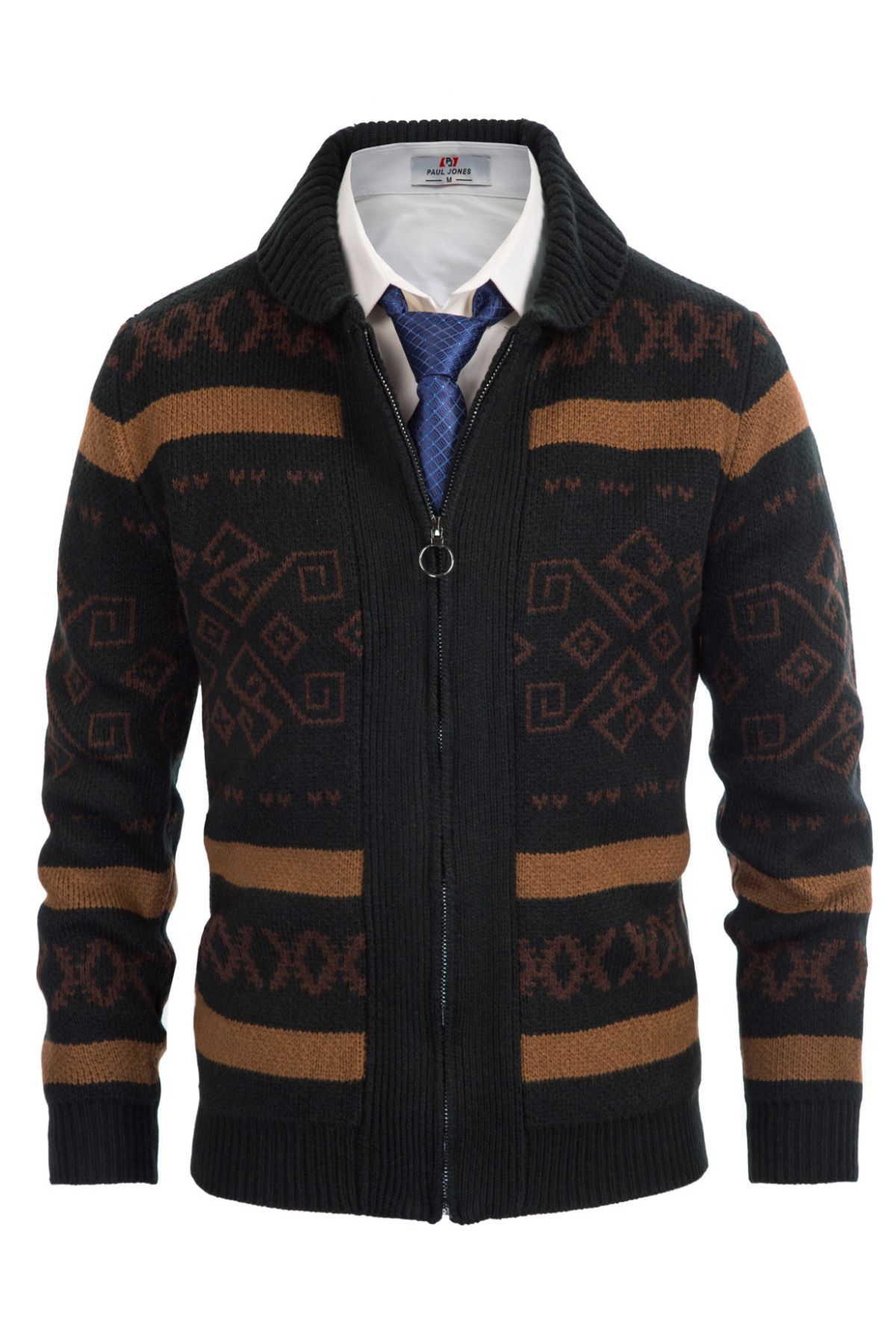 Men's Knit Button-Down Casual Sweater – Black