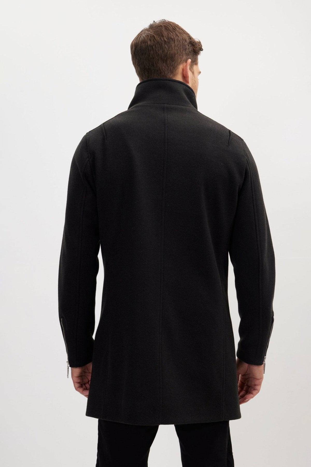 Men's Zip Asymmetric Overcoat Soft – detail
