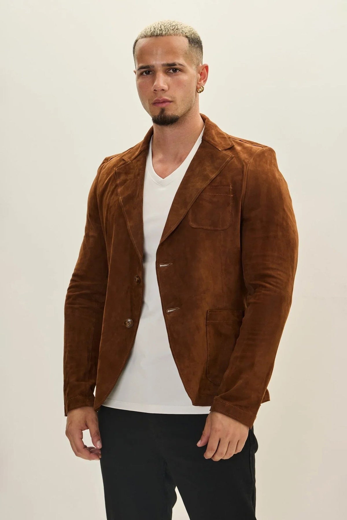 Men's Suede Classic Two-Button Blazer – detail