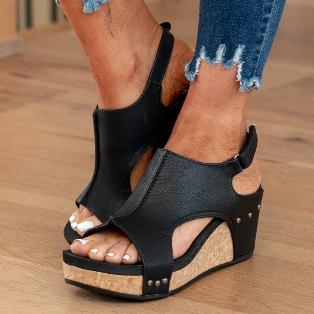Sandals For Women | Open Toe Slingback With Wedge Heel