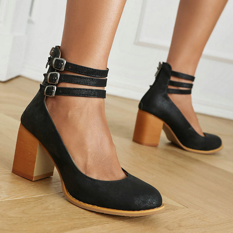 Heels For Women | Ankle Strap Block Heel