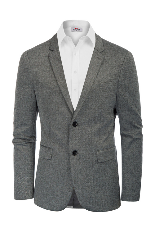 Men's Knit Two-Button Sport Coat Casual Blazer – detail