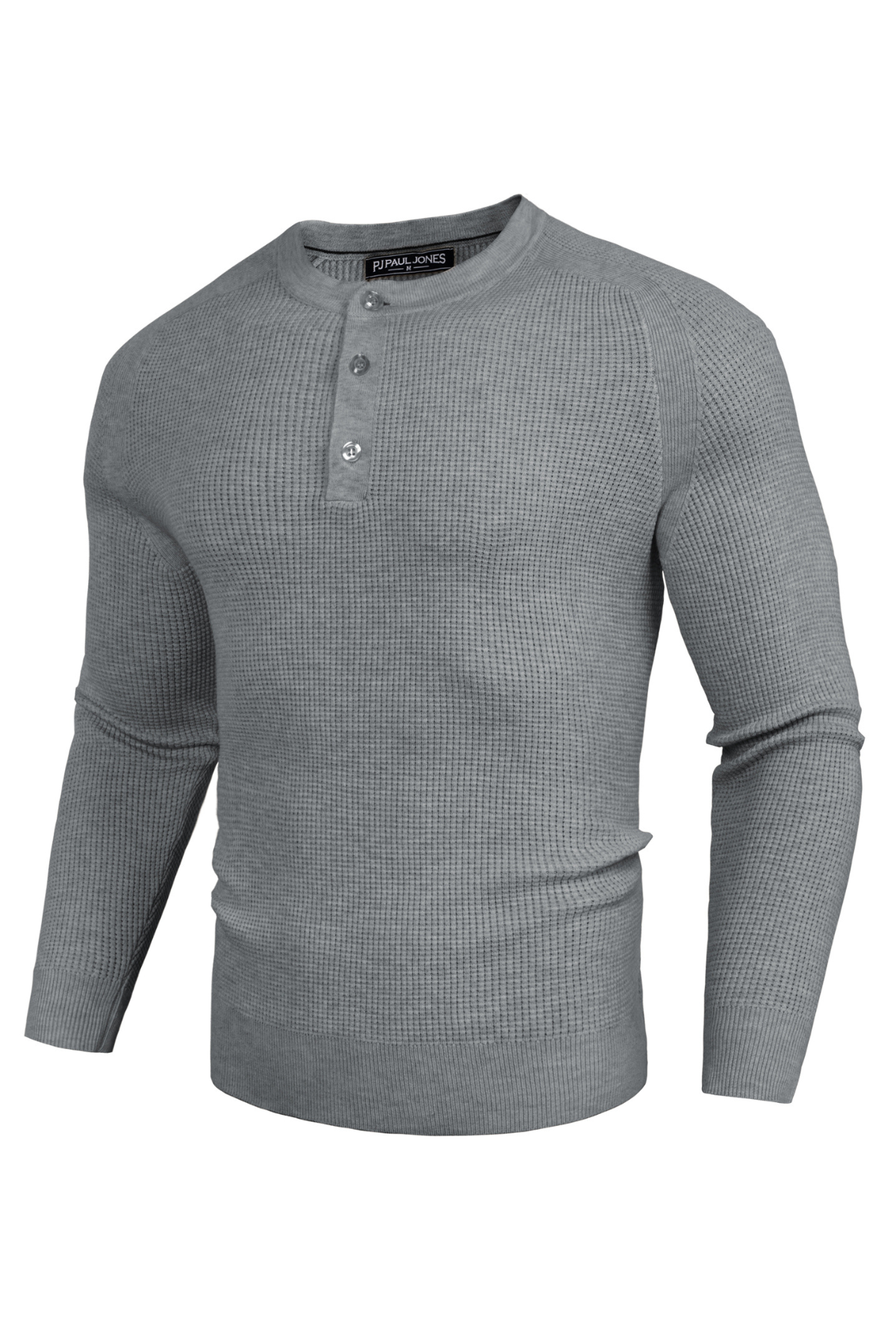 Men's Waffle Knit Henley Sweater – Textured