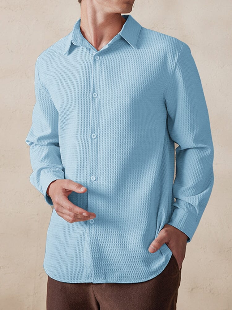 Men's Waffle Knit Casual Shirt – detail
