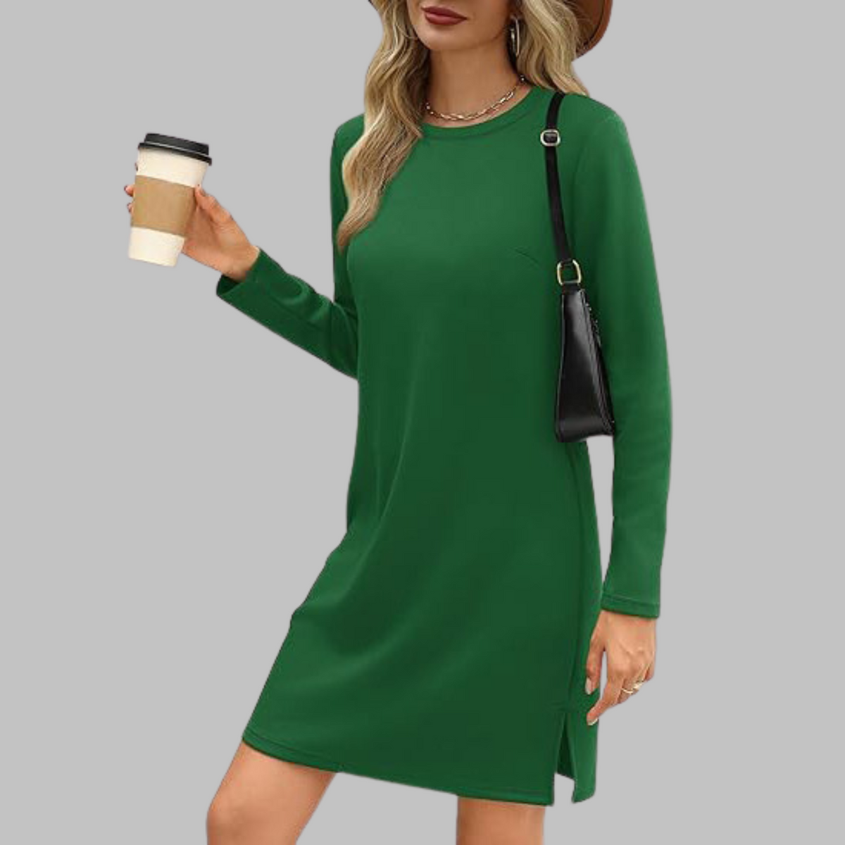 Women’s Dress | Long Sleeve Round Neck