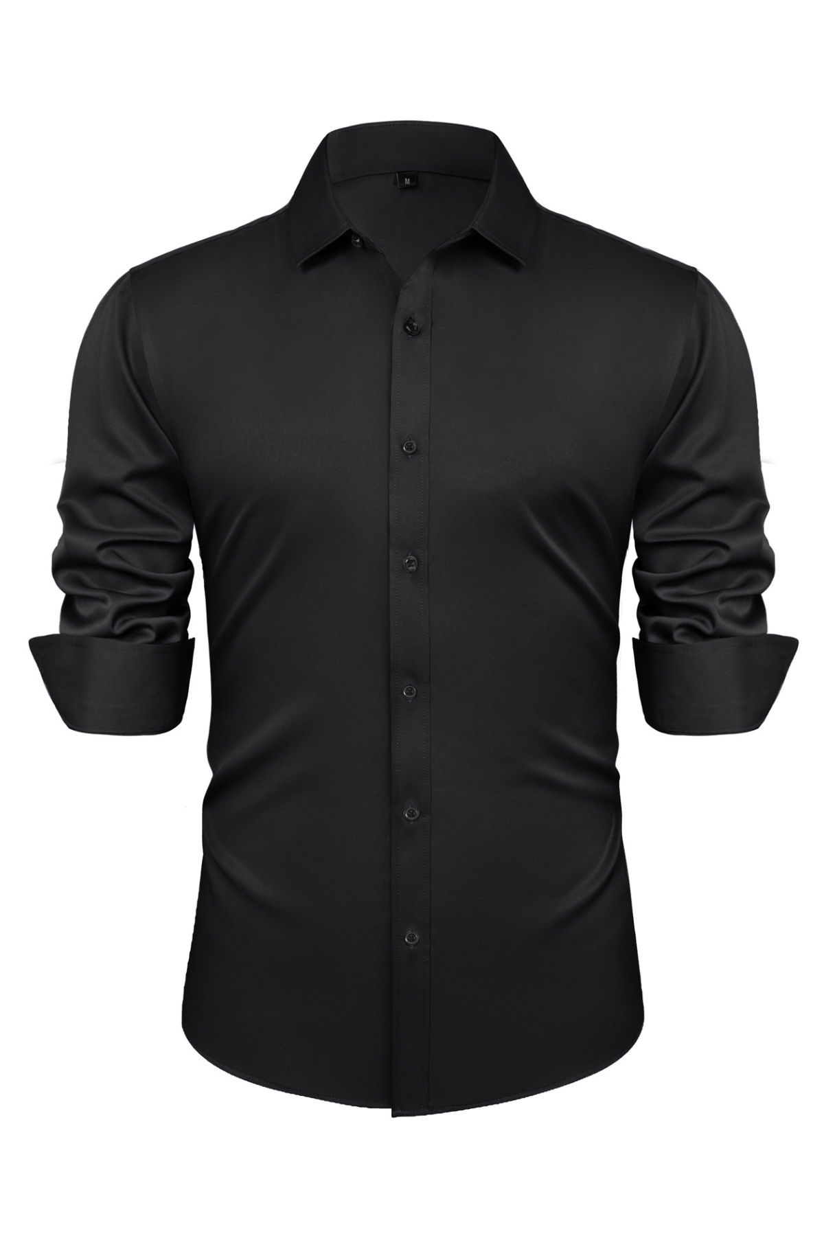 Men's Button-Down Long Sleeve Wrinkle-Resistant Cardigan – Black