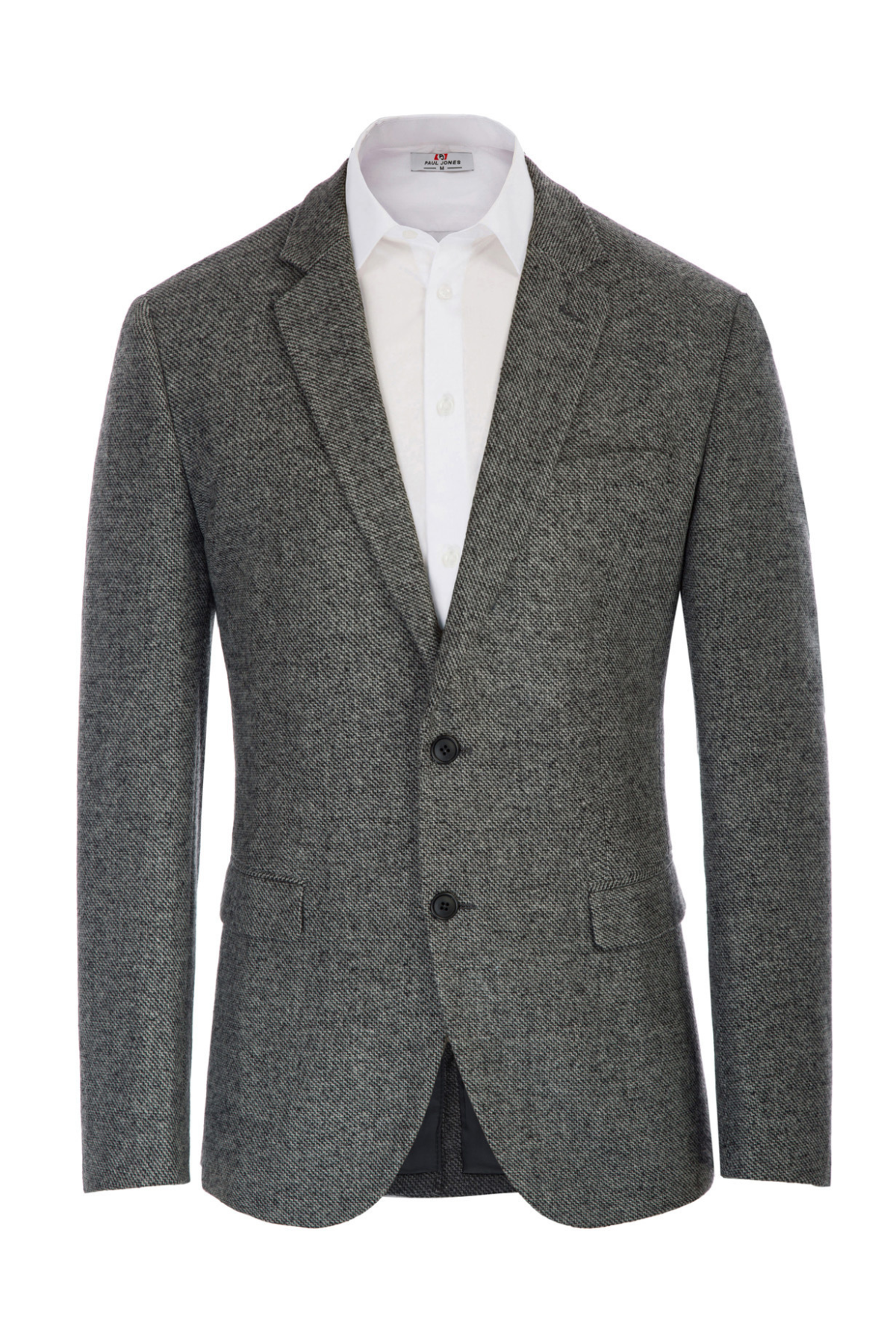 Men's Houndstooth Notch Lapel Casual Blazer – Gray