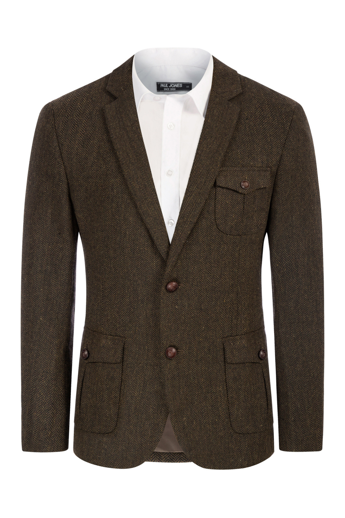 Men's Wool Blend Notch Lapel Textured Blazer – Dark Brown