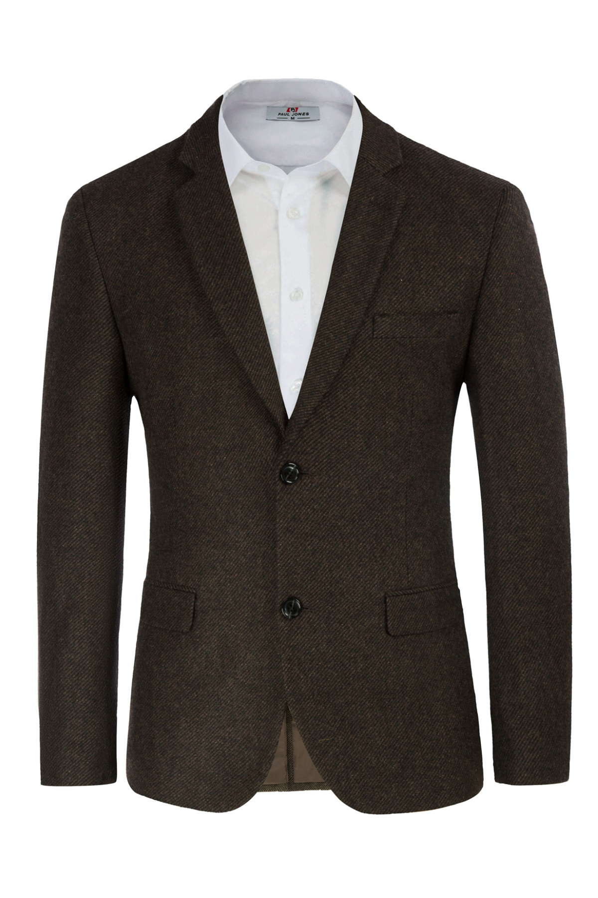 Men's Wool Blend Notch Lapel Long Sleeve Casual Blazer – detail