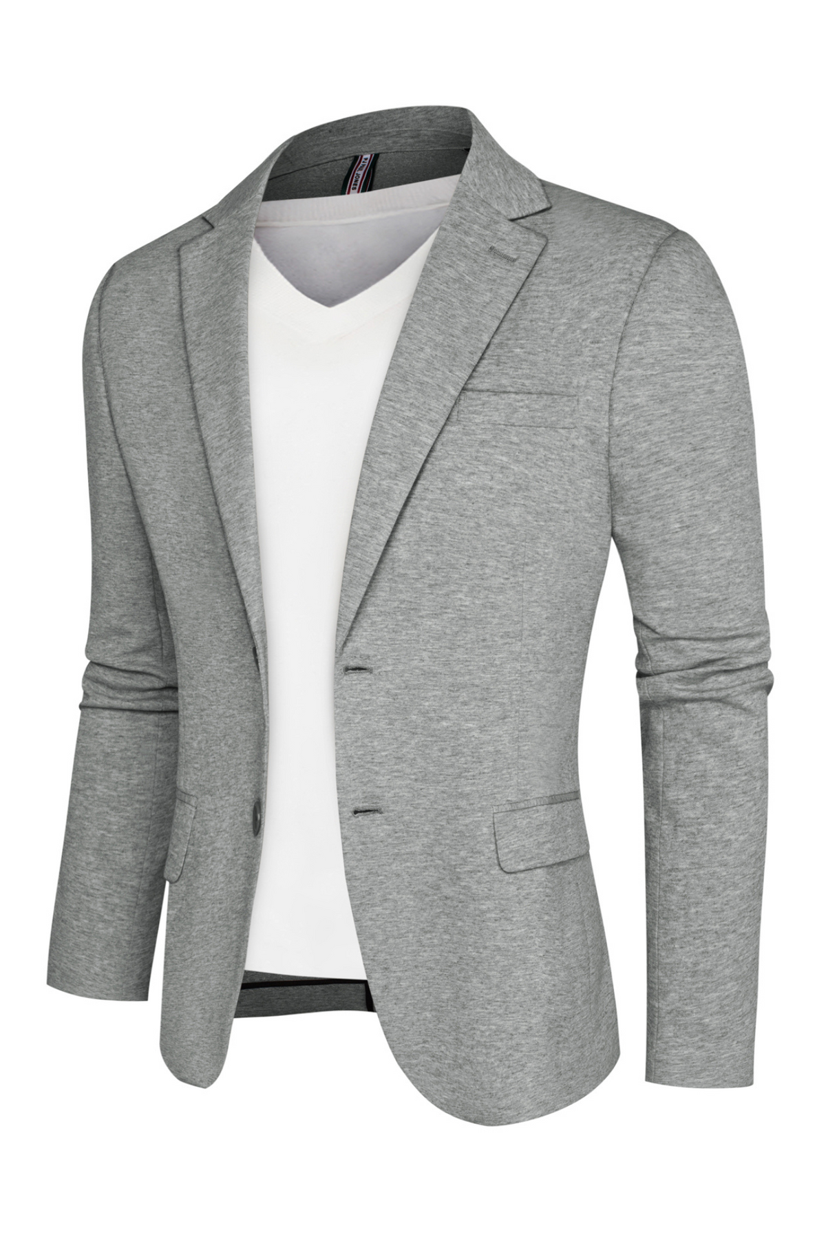 Men's Side-Slit Two-Button Casual Notch Lapel Blazer – detail