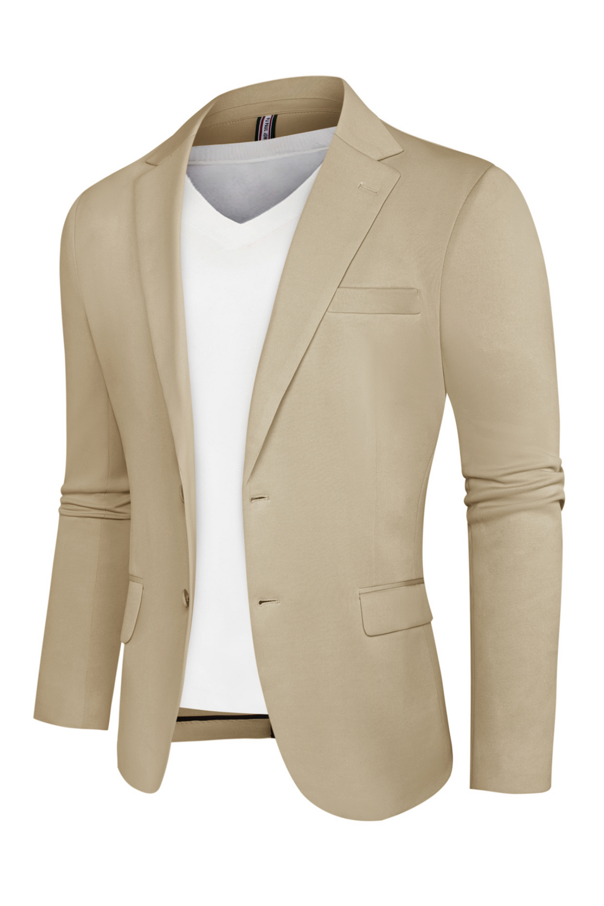 Men's Side-Slit Two-Button Casual Notch Lapel Blazer – detail