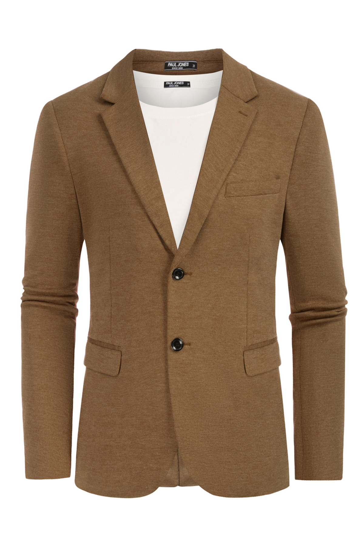 Men's Notch Lapel Pocketed Casual Blazer – Brown