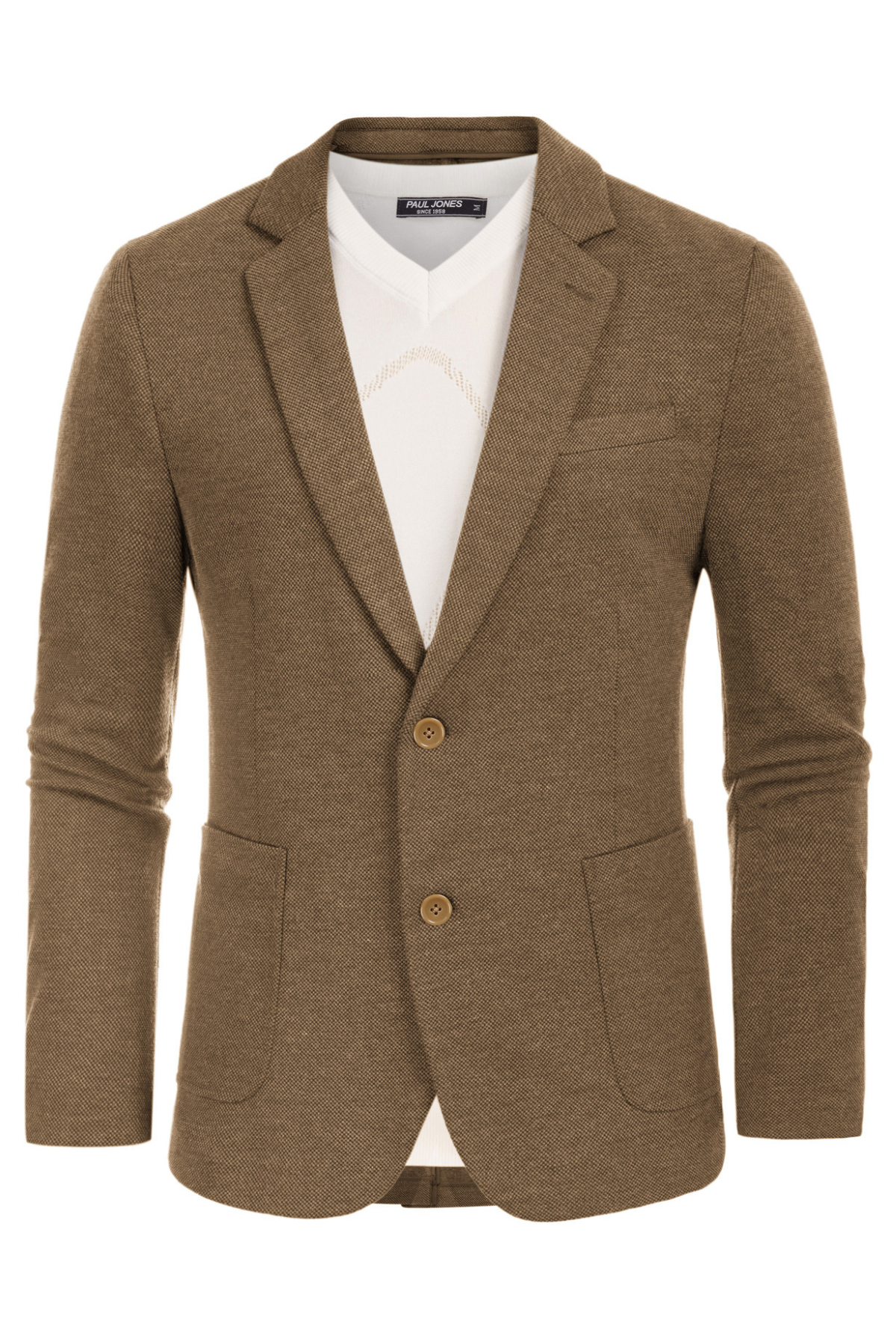 Men's Knit Two-Button Stretch Unlined Blazer – Khaki