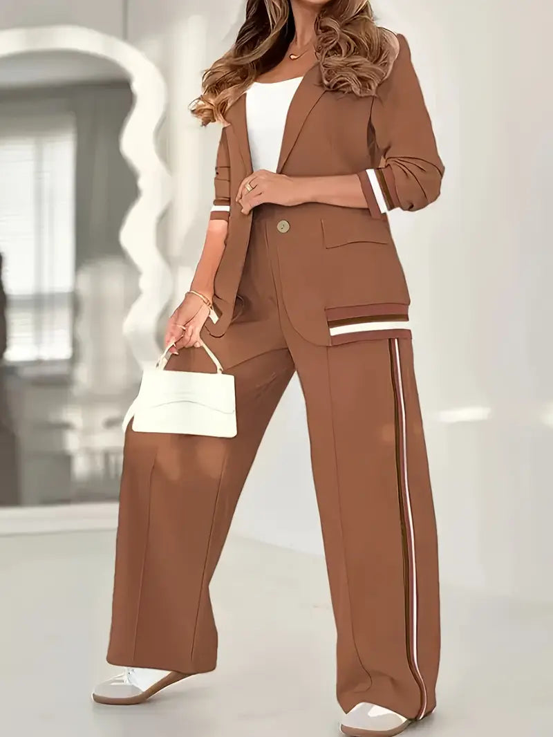 Women's Lounge Set | Tailored Blazer Straight Trousers