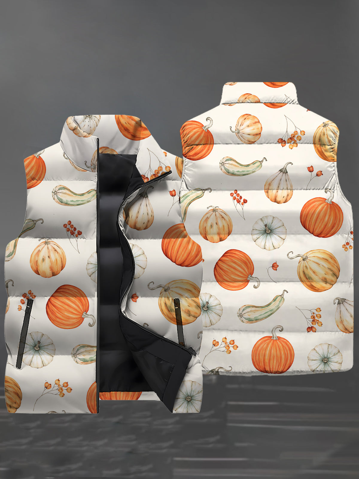 Men's Collared Pattern Puffer Jacket