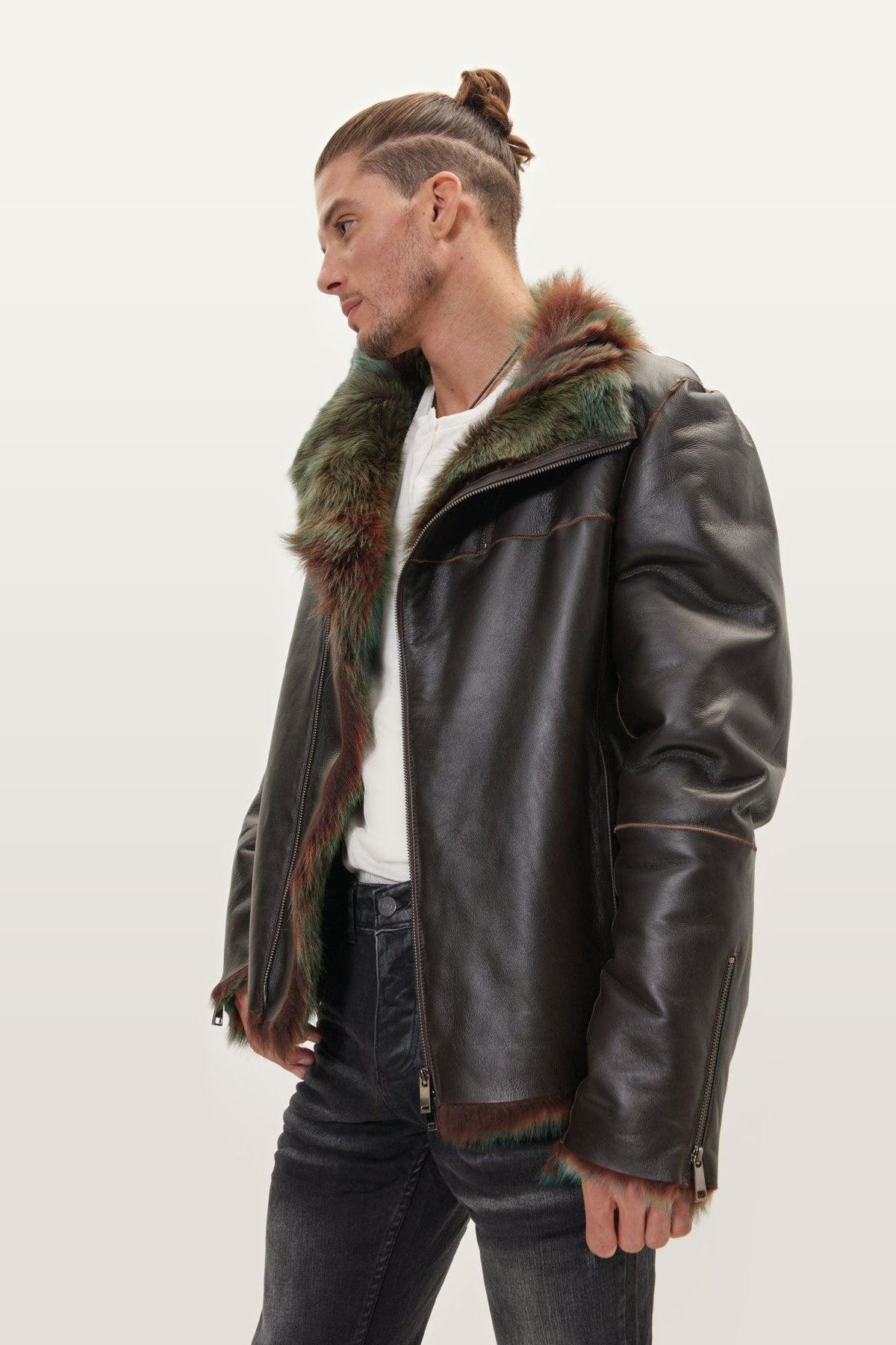 Men's Reversible Shearling-Lined Jacket – detail