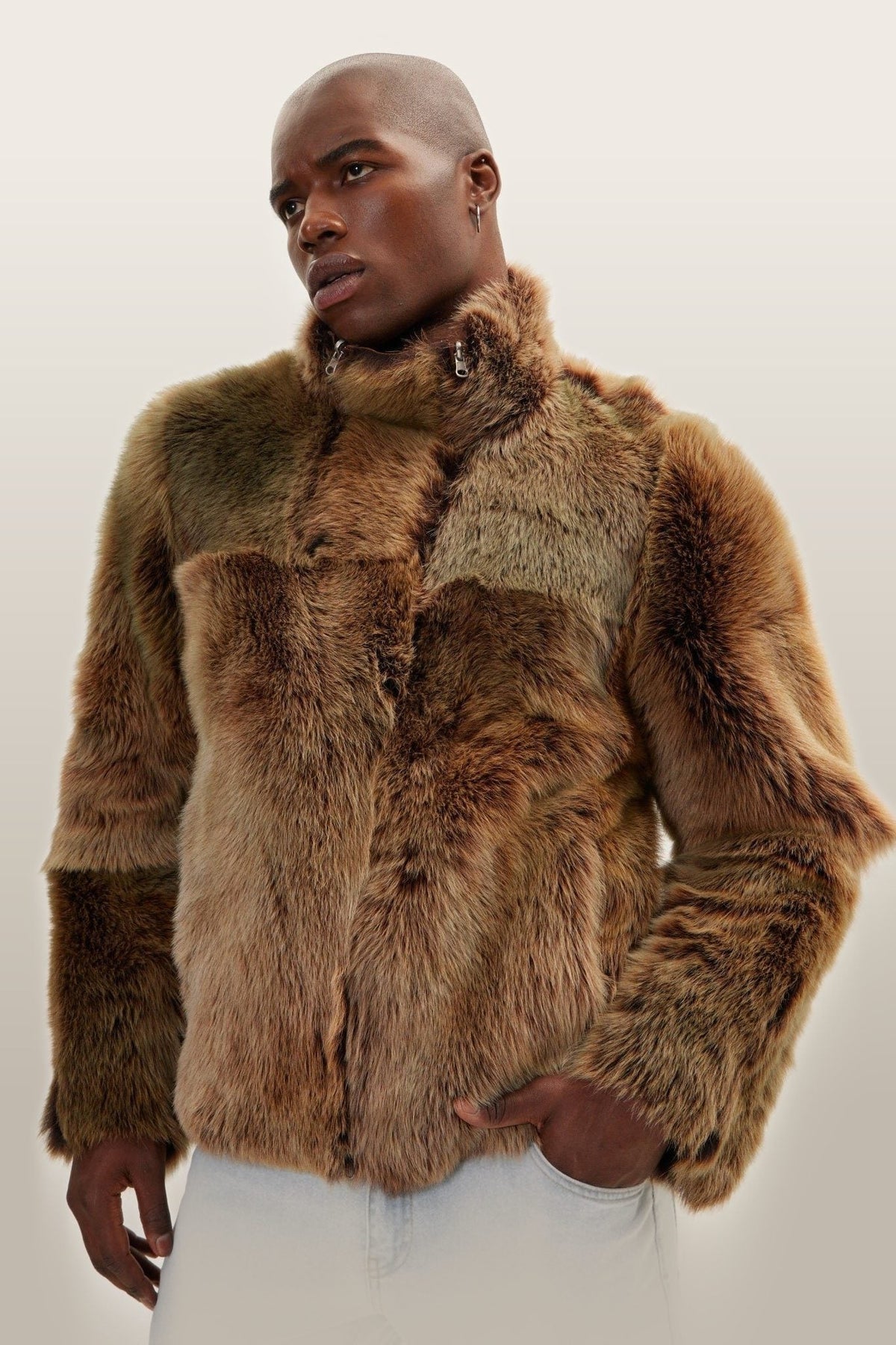 Men's Reversible Shearling-Lined Jacket – Coffee