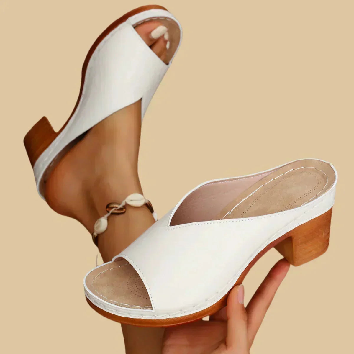 Sandals For Women | Open Toe Block Heel Slide