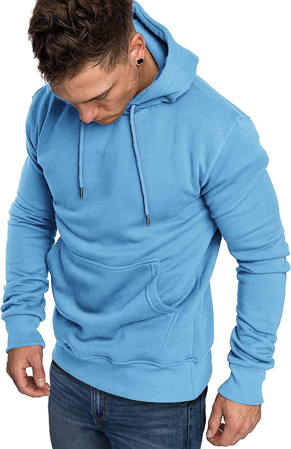 Men's Hooded Lightweight Casual Hoodie – Light Blue