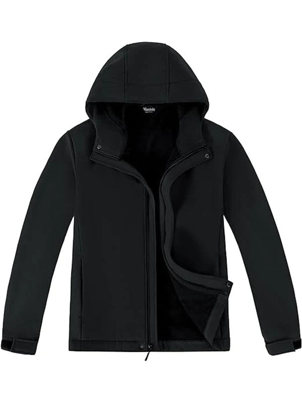 Men's Fleece Windbreaker Jacket with Hood