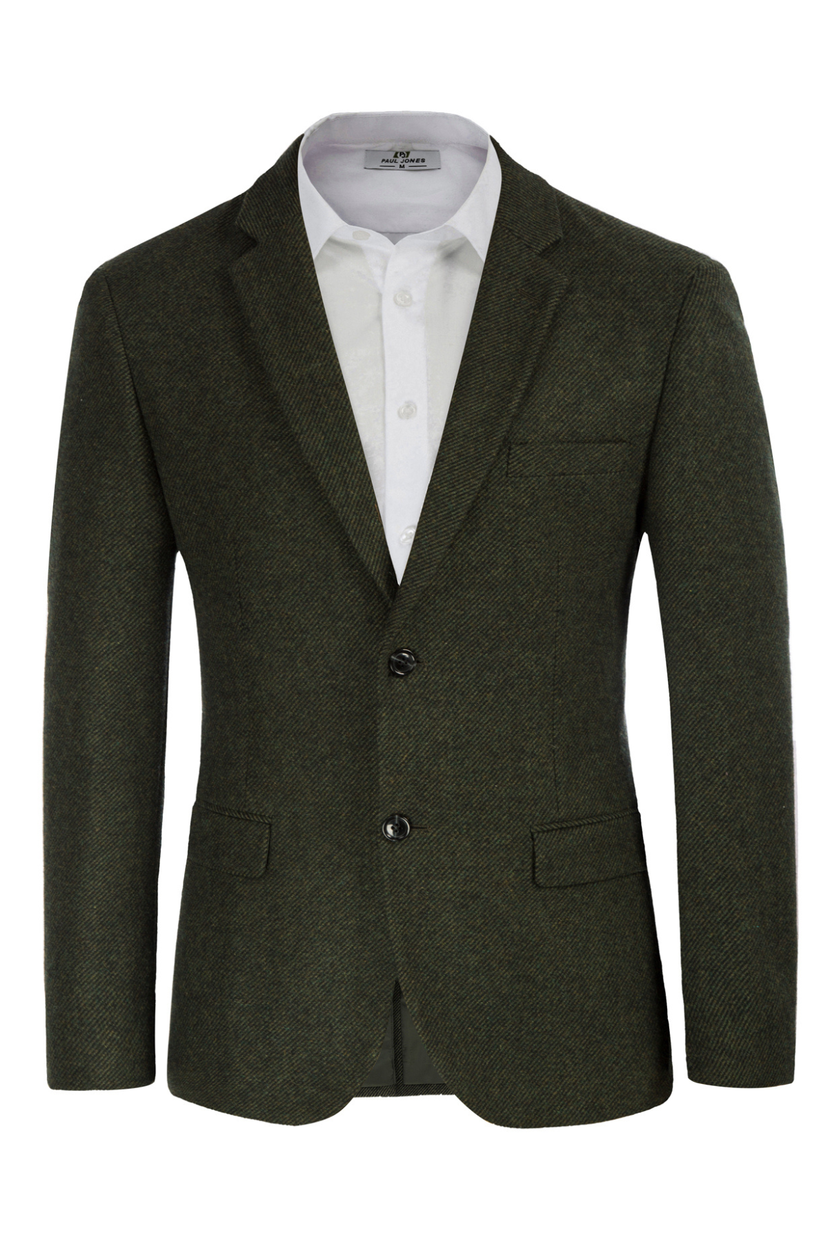 Men's Wool Blend Notch Lapel Long Sleeve Casual Blazer – detail
