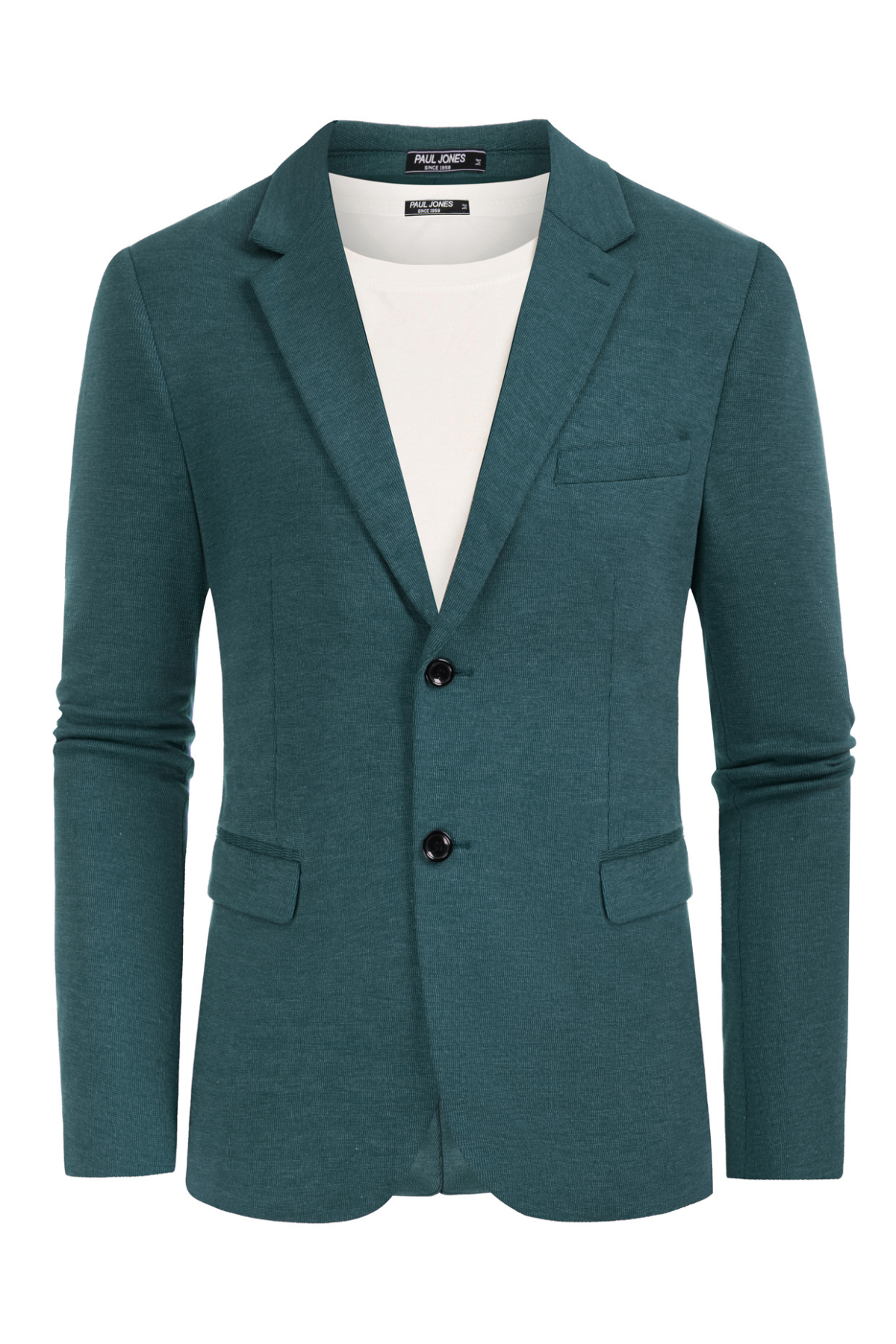 Men's Notch Lapel Pocketed Casual Blazer – Teal