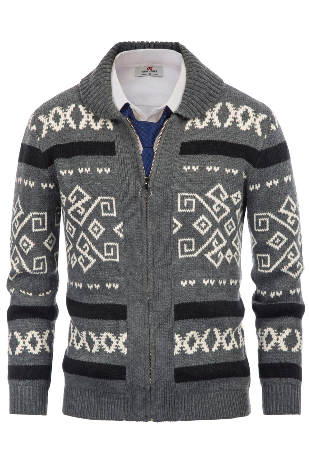 Men's Knit Button-Down Casual Sweater – Dark Gray