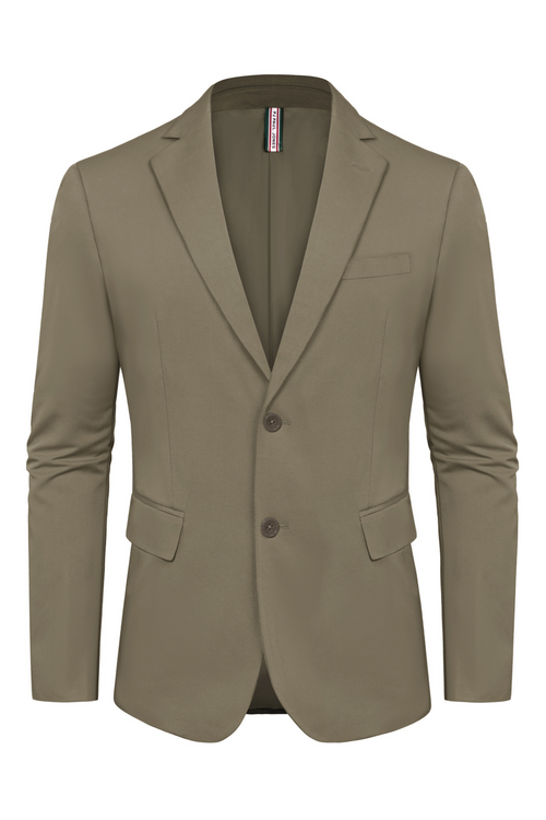 Men's Lightweight Two-Button Stretch Casual Blazer – Deep Khaki